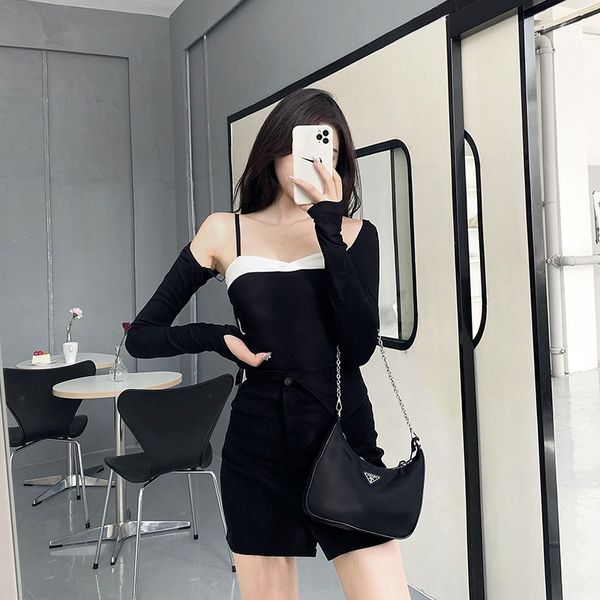 

2020 осени новых сексуальный темперамент знаменитости мода вязаный шить тугую повязку подвеска комбинезон 2020 осени нового слинга слинг сек, White