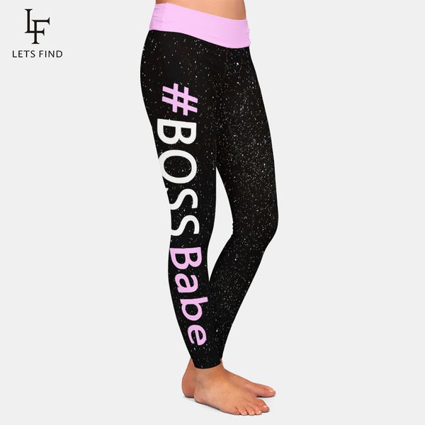 

letsfind fashion women high waist plus size elastic leggings high quaility soft milk silk print women fitness leggings 201203, Black