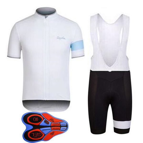 

new rapha cycling jerseys sets summer breathable racing bike short sleeves shirt bib shorts suit mens cycling clothing 9d gel pad m2002, Gray
