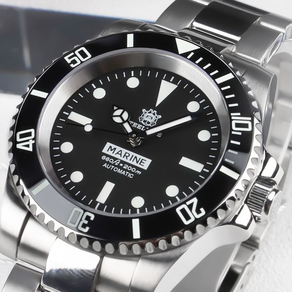 

steeldive 1954 dive watch nh35a сапфирового diver часы 200м оман султан ref.5513 / 5514 steel watch diving bgw9 c3 luminous 201113, Slivery;brown