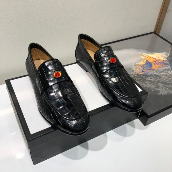 

2020 men thick bottom dress shoes luxury italian style fashion men formal shoes brand men bring business leather shoes, Black