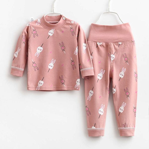 

and autumn trousers women's cotton men's winter high waist underwear set children's home cloth pajamas, Blue;red