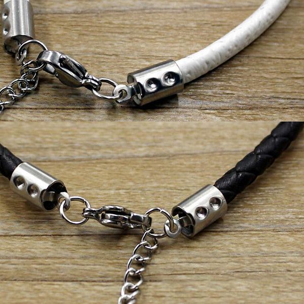 

50pcs stainless steel cords crimp end beads caps leather clip tip fold crimp bead bracelet connectors for jewelry making finding h bbyuaw, Silver