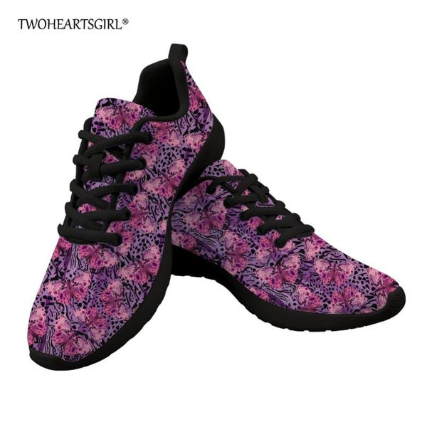

twoheartsgirl pretty butterfly print mesh sneakers casual lace up women spring autumn flats breathable female ladies mesh shoes, Black