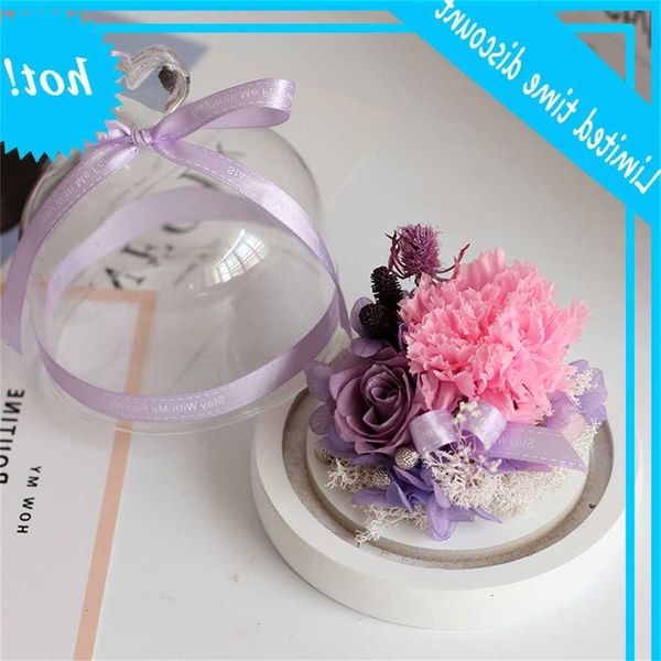 

glass cover little love teacher's day carnation immortal flower thanksgiving gift