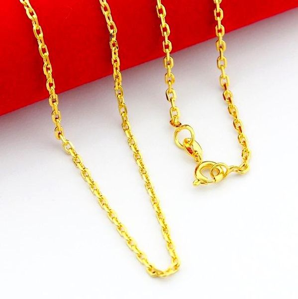 

high fashion 45cm 24k gold chain link necklace women men luxury jewelry 24k vacunm plating wholesale jewelry, Silver