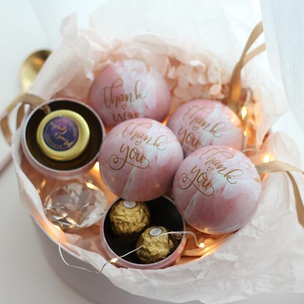 

gift wrap pink box marble fairy ball tin wedding european creative birthday festival