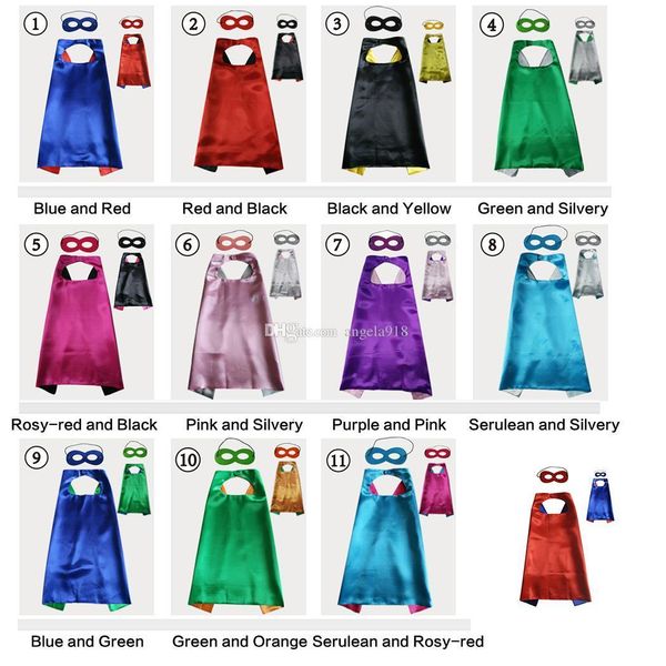 

factoryuw0yand with cape different 2 mask double layer colors sides 11colours 70*70cm capes for kids christmas halloween
