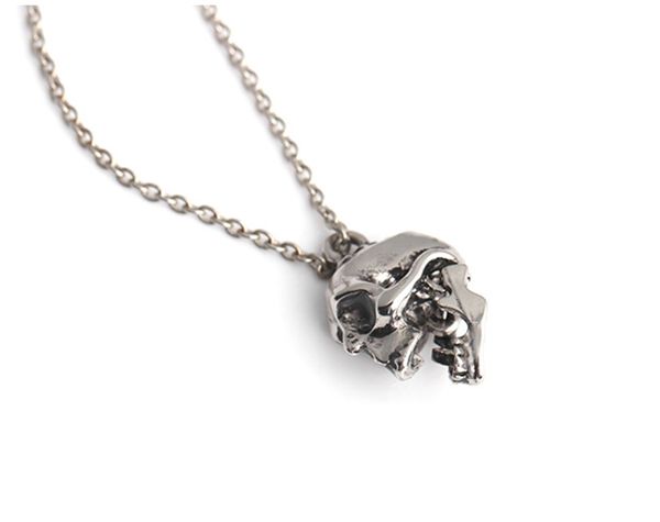 

skull pendant necklace luminous in the dark necklace gift wholesale choker statement necklace, Silver
