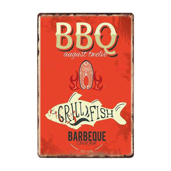 

бар декор bbq олово урожай плакат бляшках украшения знаки тарелки настенные 20х30см декоративные фермы металла dads bbytrw wrhome