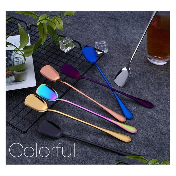 

eco spoon long handle spoon shovel design pvd plated stainless steel gold tea spoon qyliwg item_home