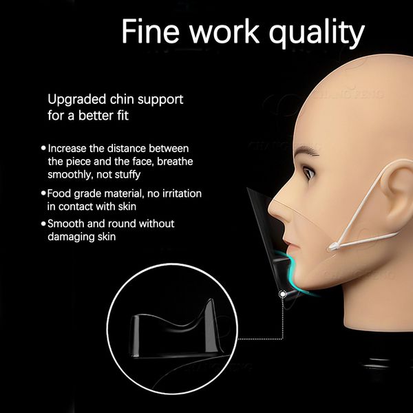 

transparent face mouth mask permanent fog catering food l chef waiter plastic masks kitchen tools wmttjo yyysports, Black