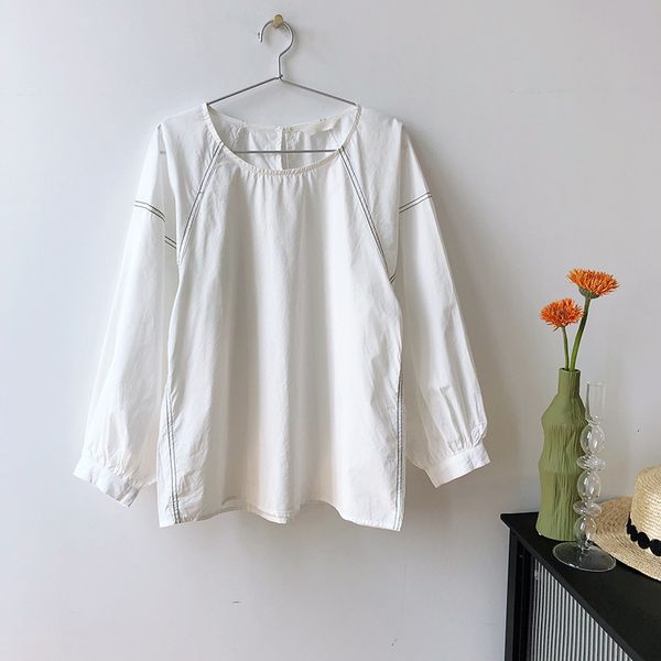 

2021 new sleeve fashion white chic for blouse boho elegant women spring shirt 430o