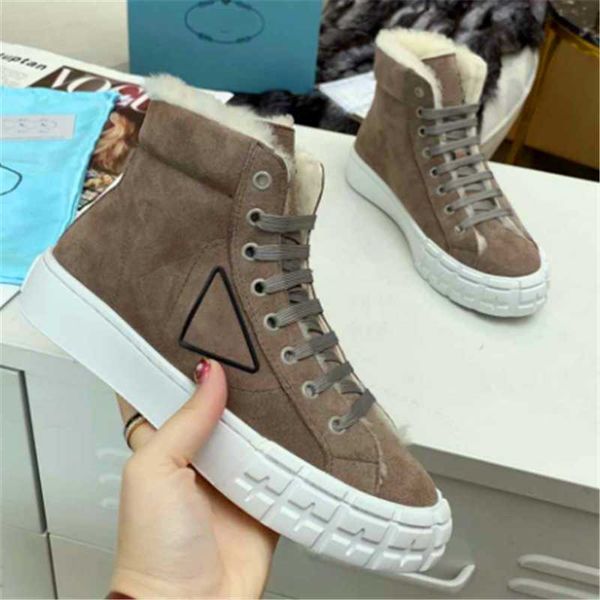 

boots platform snow high plush shoes mixed colours casual sneakers lace-up hiking splice ankle wool women, Black