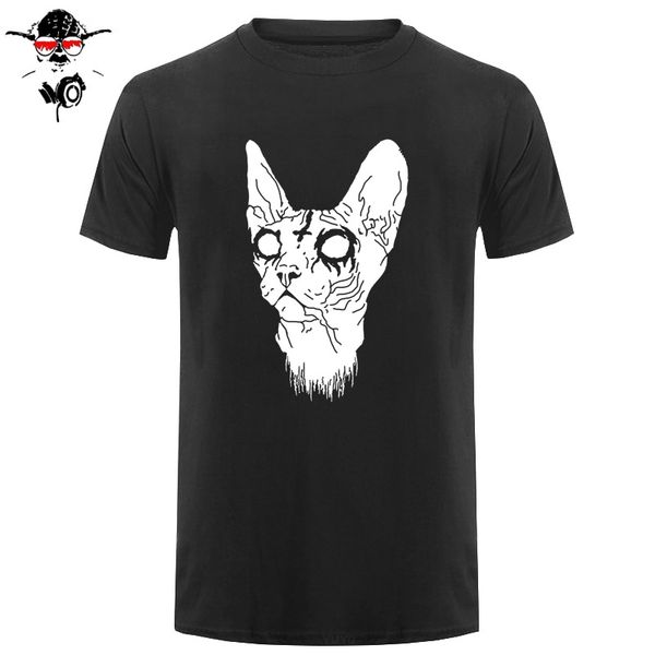 

printed t shirt short sleeve men black metal sphinx kitten in baroque frame casual men t shirts sport hooded sweatshirt hoodie