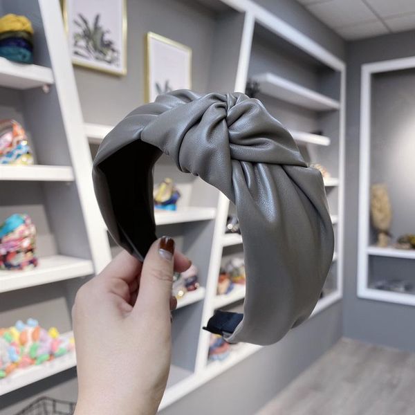 

front knot solid color hair band elegant stylish headband cross knotted headband pu leather hair hoop women hair accessories q bbywnb