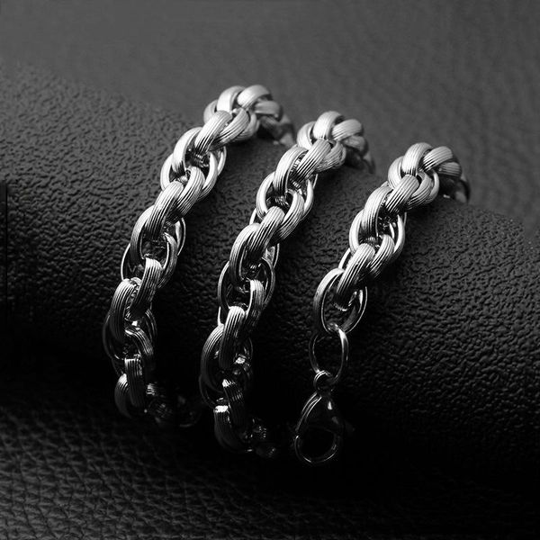 

chains fashion textured chain men and women necklace jewelry, Silver