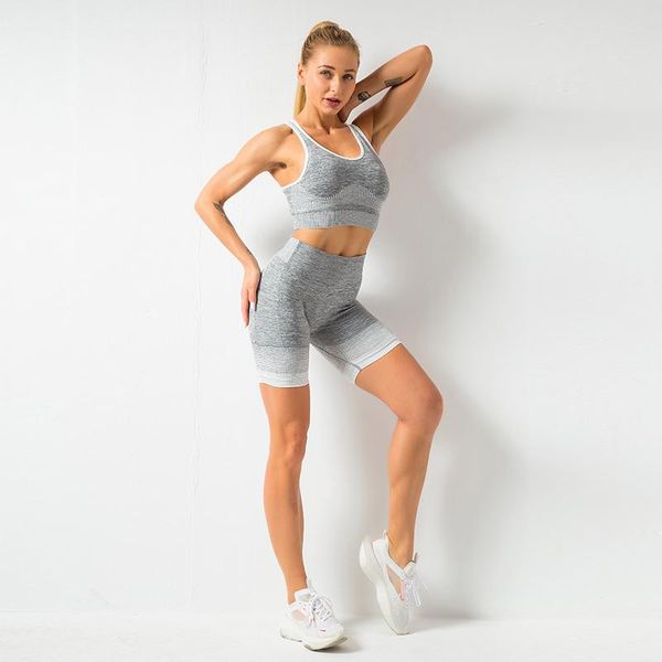 

yoga set women gym short sleeve high waist shorts running sportswear clothing workout clothes fitness sports suits seamless kg-214, White;red