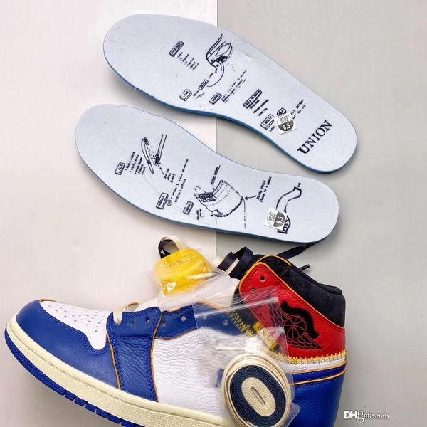 

2020 released authentic union x high og nrg air 1 los angeles black toe blue 1s mens shoes outdoor sneakers with original box