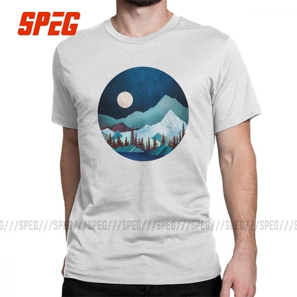

moon bay short sleeved hiking tees night trees forest mountains nature crew neck classic fit sport hooded sweatshirt hoodie men t shirt