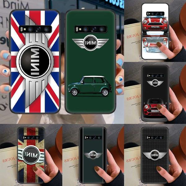 

mini cooper case samsung galaxy note s, 8, 9, 10, 20 plus, e lite, luxury black case, soft paint c