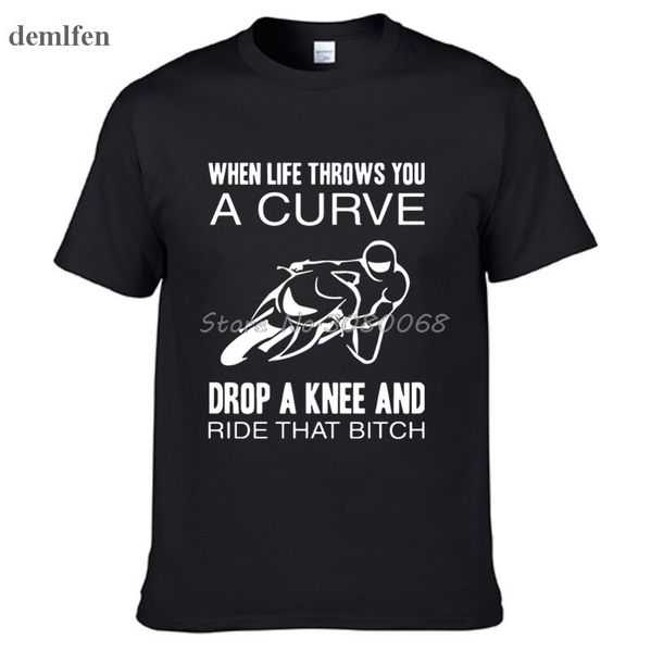 

when life throws you a curve drop a knee and ride men's t-shirt funny fashion casual t shirt summer sport hooded sweatshirt hoodie