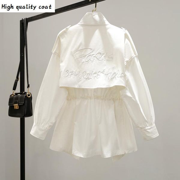 

new 2021 korean version of casual tooling windbreaker the long section of loose jacket thin section women's tide, Tan;black