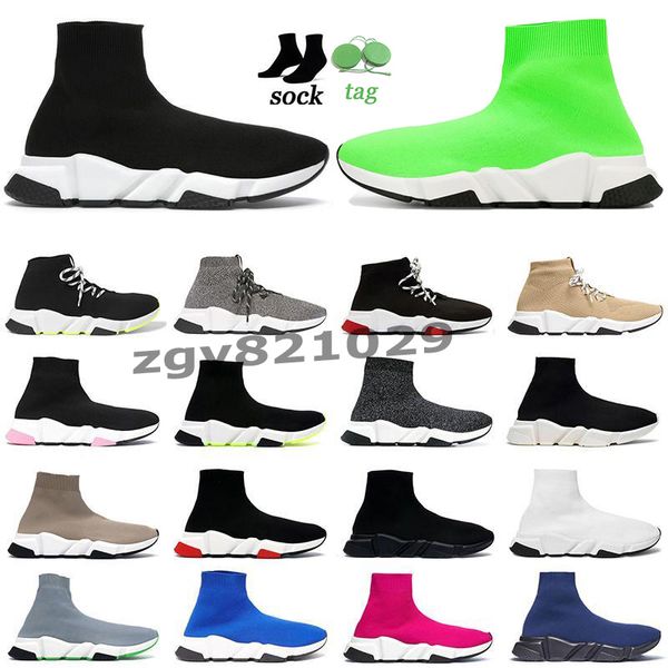 2021 Sock Esporte Running Shoes Homens Mulheres Sneakers Trainer Clássico Triplo Preto Branco Amarelo Verde Mens Moda Plana Casual Shoe Almofada Meias 36-45 ZG36