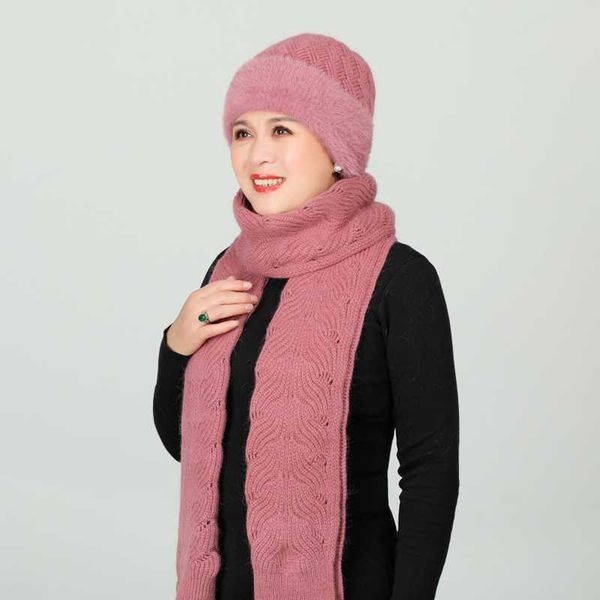 

beanie/skull caps women knitted hat with scarf sets female thickening cap shawl set warm windproof outdoor snow for ladies, Blue;gray
