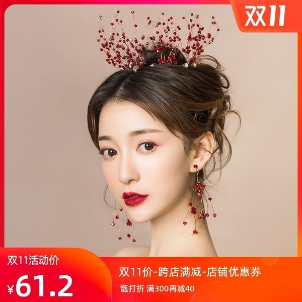 

bridal headdress new crown atmosphere hair decoration wedding toast dress super fairy simple accessories, Silver