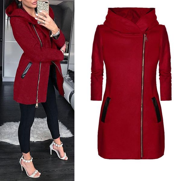 

womens winter warm thicken long coat hooded zip up parka overcoat jacket outwear, Black;brown