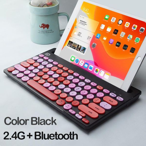 

multifunction phone tablet keyboard bluetooth slient portable keypad 78 keys pc lapusb wireless keyboards round cap