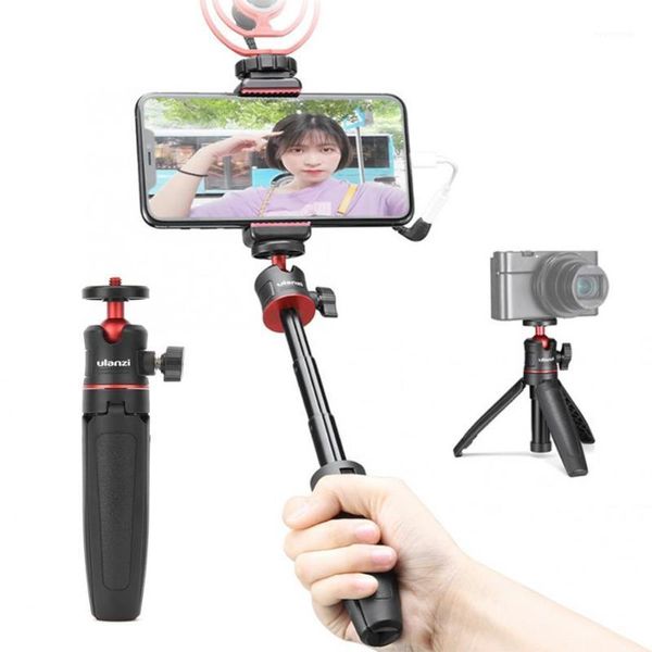 

ulanzi mt-08 foldable mini tripod mount extendable deskhandheld vlog selfie stick tripod hand grip for live video recording1