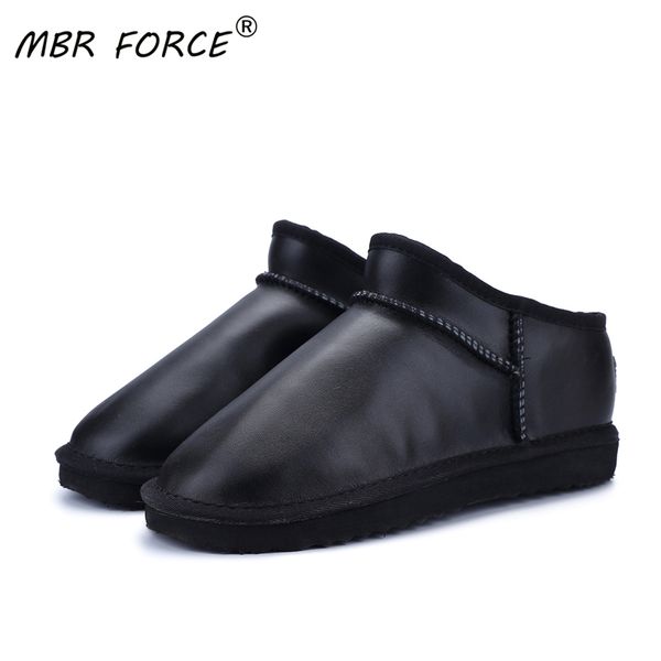 

mbr force women australia classic snow boots winter warm genuine cowhide leather warterproof high-quality ankle boots large 1026, Black