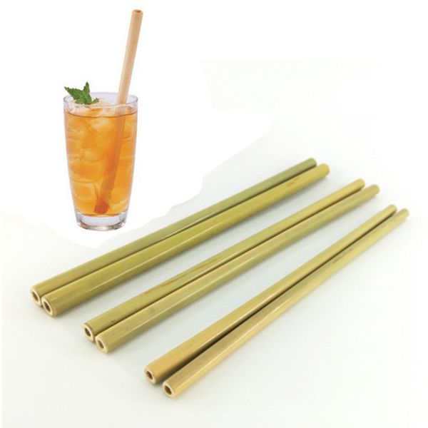

new bamboo straw 23cm reusable drinking straw eco-friendly beverages straws cleaner brush bar drinking straws tools party supplies 107 j2