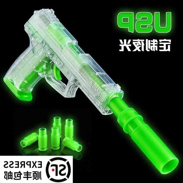 

0165luminous usp shell throwing soft bullet simulation manual launching glock boy children's toy