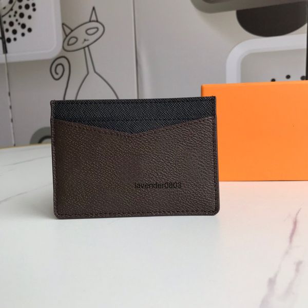 

brown grid black genuinel leather women card holder with box s s wallet mens wallet credit card holder 128, Brown;gray