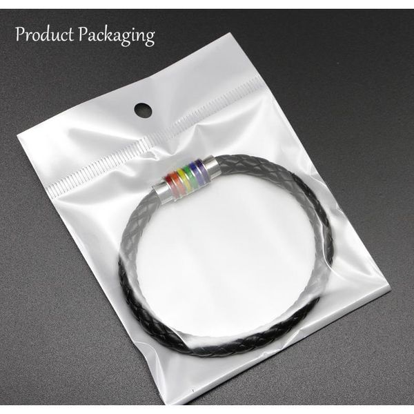 

st.kunkka black brown genuine braided leather bracelet women men stainless steel gay pride rainbow magnetic charms bracelet gift f wmtobn