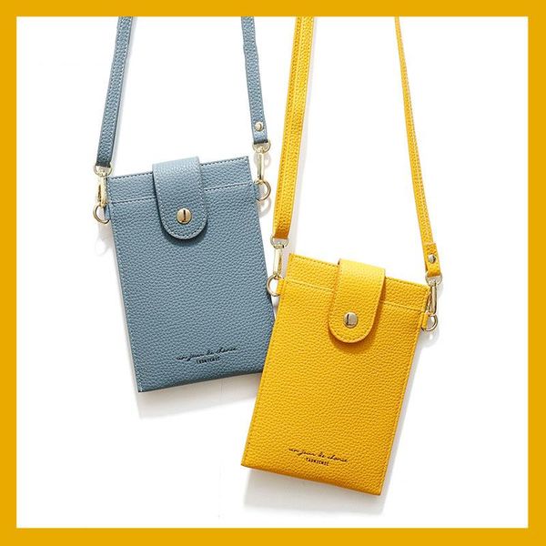 

women handbag purses solid color leather shoulder strap bag mobile phone bag card holders wallet purses crossbody for girls