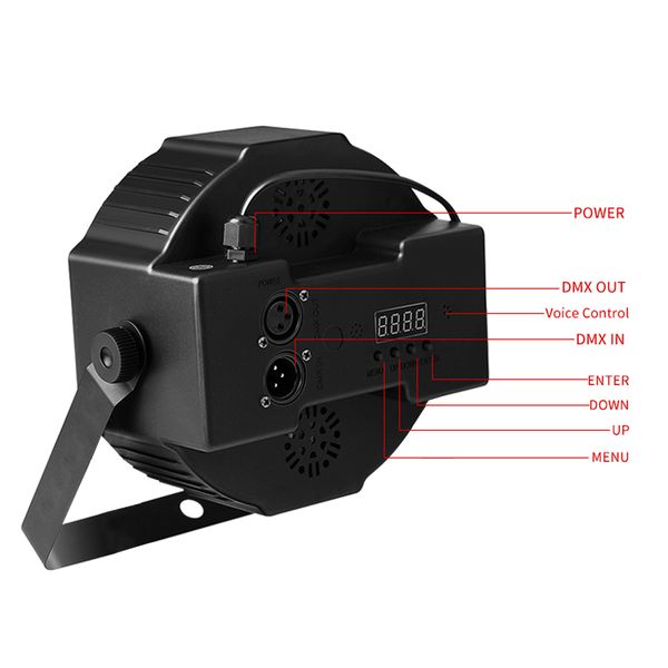 

30w 18-rgb led remote / auto / voice control dmx512 high brightness mini stage lamp (ac 90-250v) wit