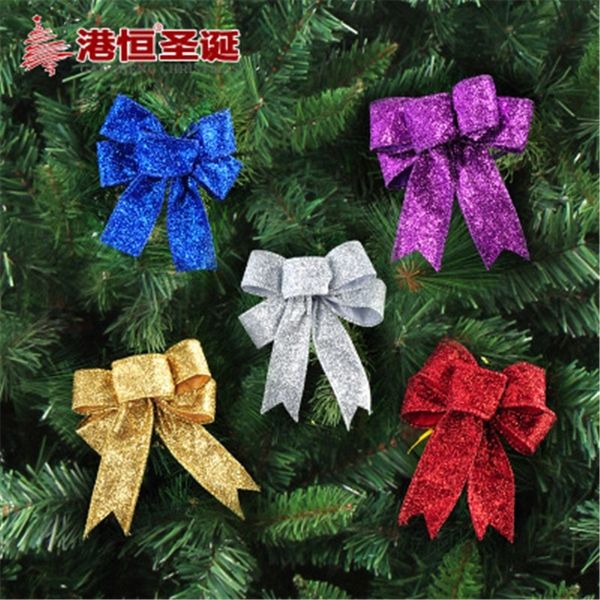 New Handmade Shiny Christmas Bow Decoration Albero di Natale Ciondolo Bow Festa di Natale Fornitore Home Decor 201127