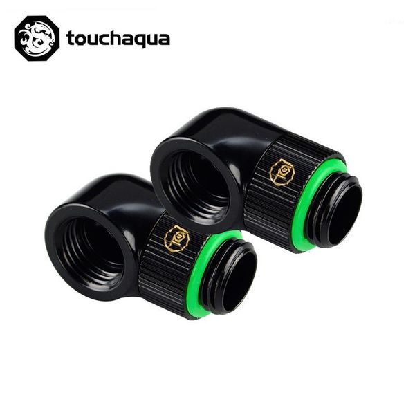 

fans & coolings 2pcs bitspower touchaqua g1/4" rotary 90 degree fittings,computer case water building elbow black ,silver white,bpta-90