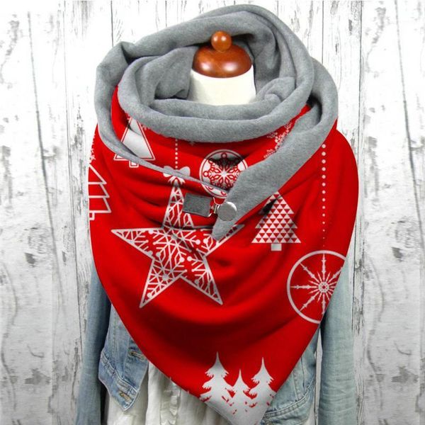 

snowflakes scarf women fashion winter women paisley print button soft wrap casual warm scarves shawls echarpe femme foulard1, Blue;gray
