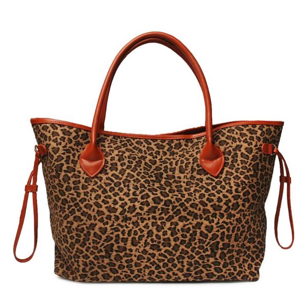 

sample brown leopard tote bag ,short fur leopard tote bag with pu dom109388