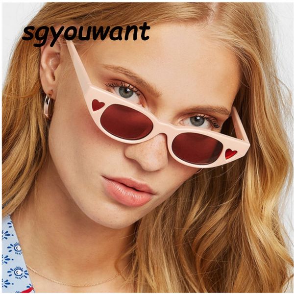 

sgyouwant 2020 small cat eye солнцезащитные очки женщины марка дизайнер личность сердце рамка shaped солнцезащитные очки ретро очки uv400
