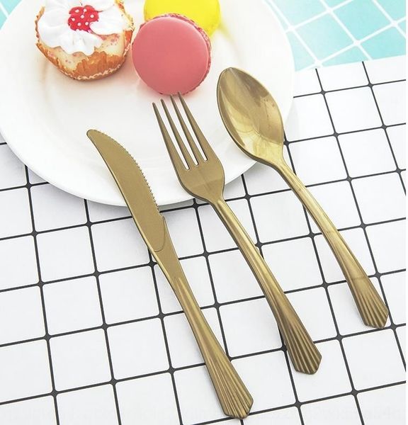 

jqpzf golden creative tablewareand spoon tableware plasticfork forkfork spoonforkcake supplies golden creative party party plasticfork dispo