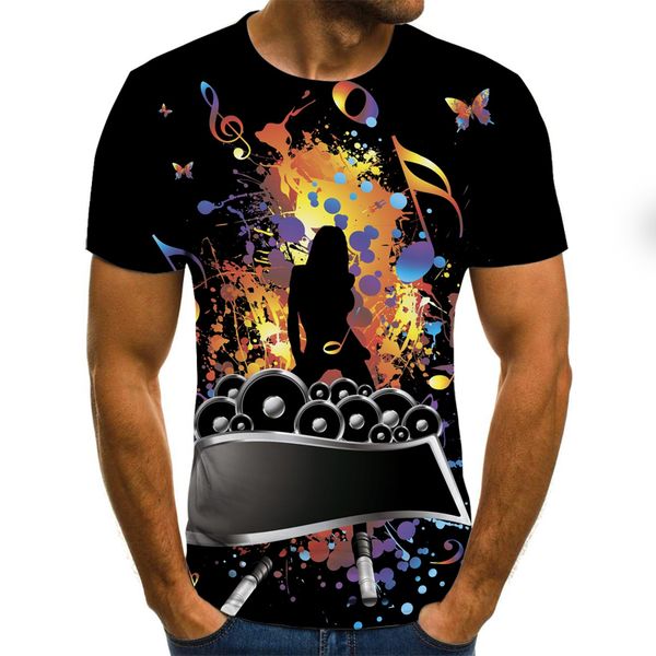 

guitar art musical instrument 3d style summer 3d print shirts kawaii humor oversized men clothing