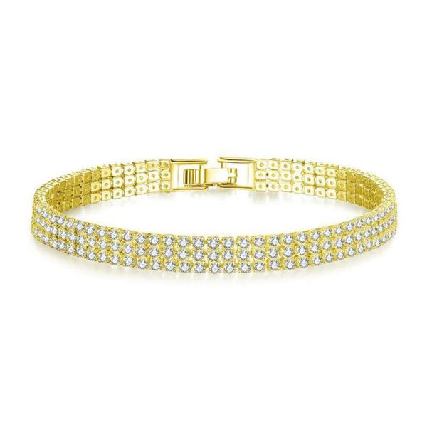 

link, chain multi-row full zircon couple bracelet fashion simple ladies roman jewelry birthday gift, Black