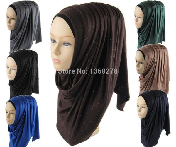 

wholesale-(12 pieces/lot) muslim jersey shimmer hijab women's fashion glitter shawl scarf hijabs jls1221, Blue;gray