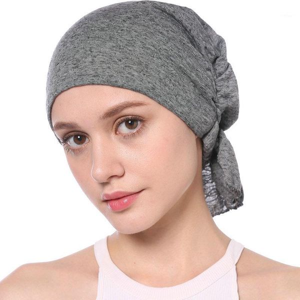 

2017 new cotton women chemo hat stretchy beanie headscarf turban headwear for cancer patients1, Red